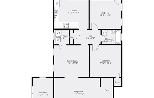 2 beds, 1 bath, 1,100 sqft, $2,800, Unit 1