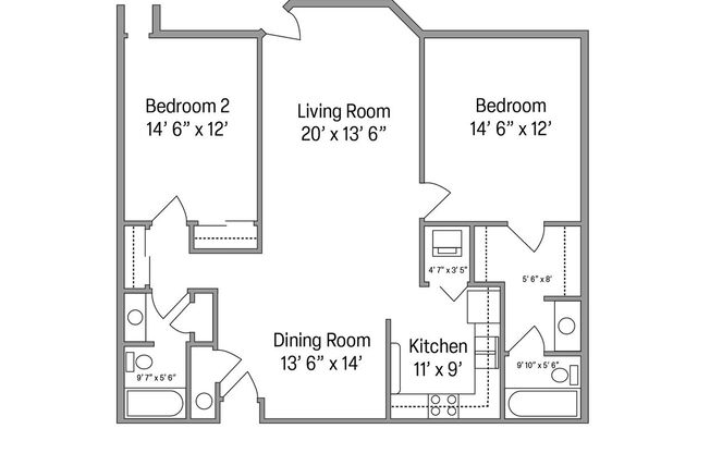 2 beds, 2 baths, 1,227 sqft, $1,625, Unit 3028