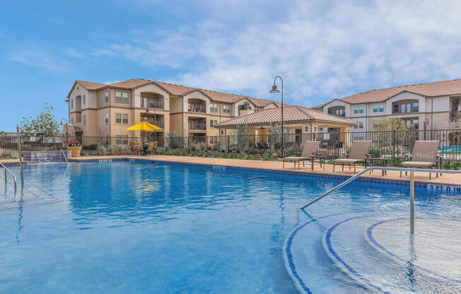 Sparkling Pool at Mariposa at Harris Road Arlington 55+ Apartments, Arlington, TX