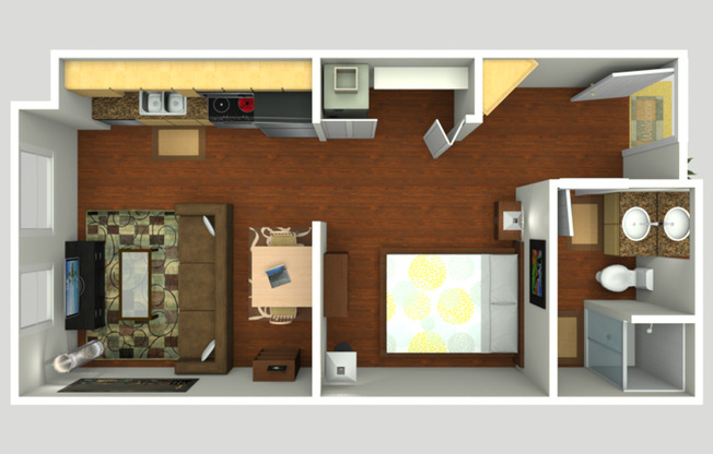 Studio, 1 bath, 329 sqft, $1,463, Unit Unit 102