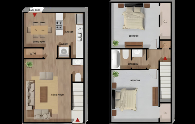 1 bed, 1.5 baths, 825 sqft, $1,197, Unit H-35