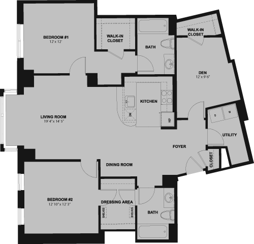 2 beds, 2 baths, 1,398 sqft, $3,655, Unit 221