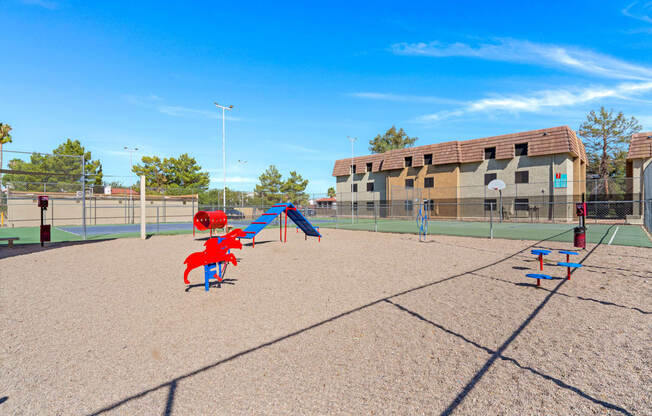 Outside Dog Park with play equipment at Verde Apartments, Tucson, AZ