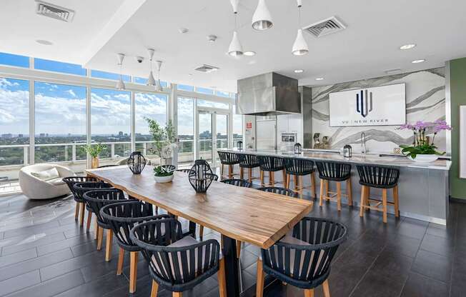 Roof- top Sky Lounge with Fort Lauderdale City and River Views