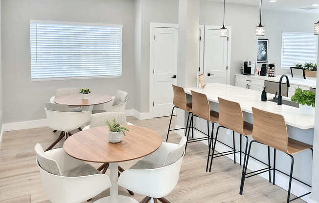 Clubhouse with kitchen and seating