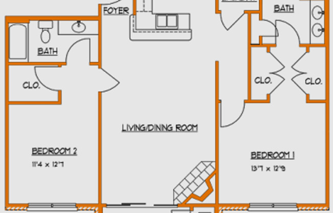 2 beds, 2 baths, 1,222 sqft, $1,505, Unit 115