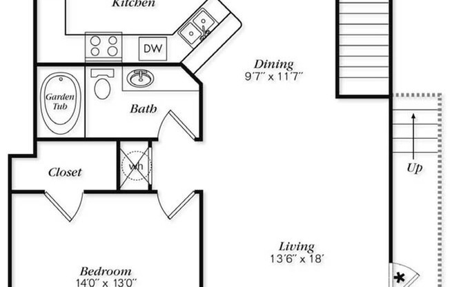 1 bed, 1 bath, 987 sqft, $1,134, Unit 1213