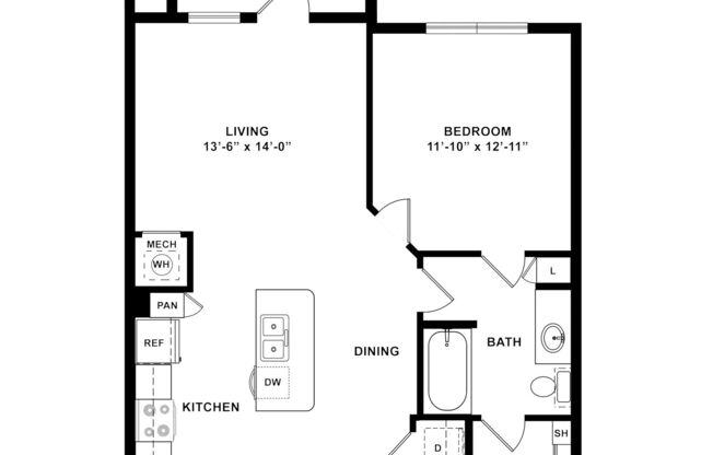 1 bed, 1 bath, 804 sqft, $1,257