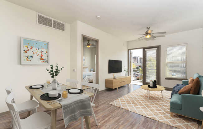 Living Room with Balcony and Hard Surface Flooring