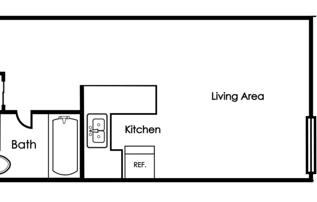 Studio, 1 bath, 331 sqft, $799, Unit 264