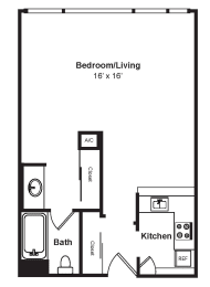 Studio, 1 bath, 570 sqft, $1,775