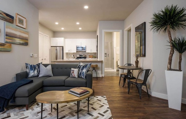 spacious living room at Tinsley on the Park apartments