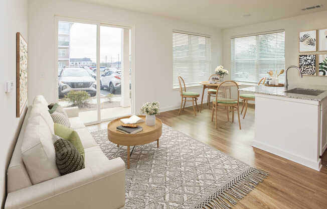 Living Room with Patio and Hard Surface Flooring