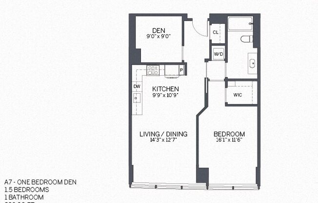 1 bed, 1 bath, 835 sqft, $3,730