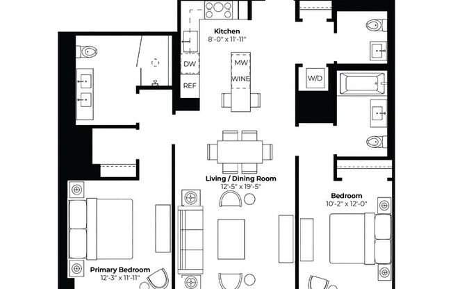 2 beds, 2.5 baths, 1,159 sqft, $13,500, Unit S4D