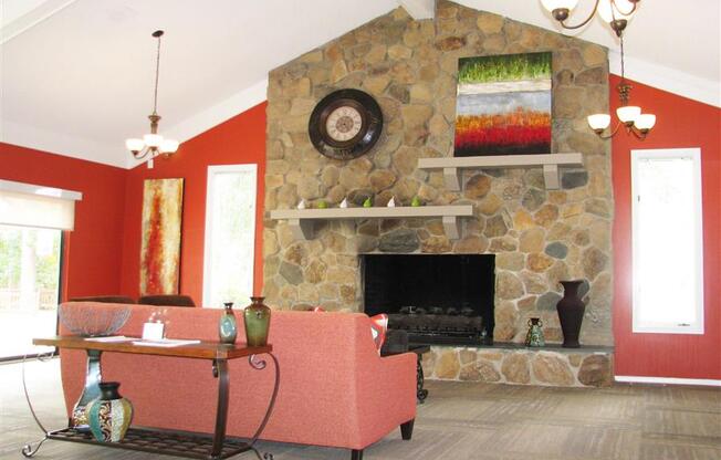 Clubhouse with Fireplace at Brook Pines, Columbia, SC