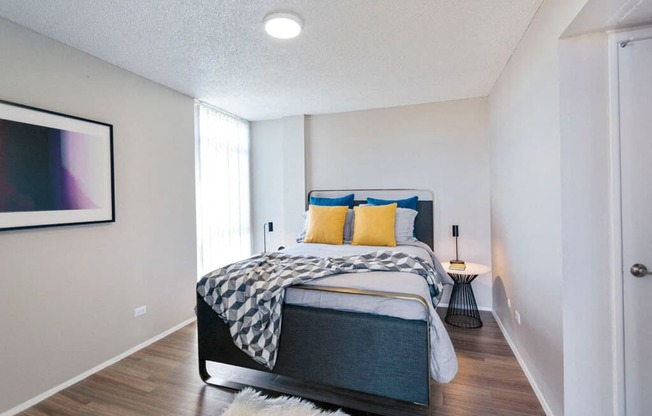 Bedroom with lots of natural lighting