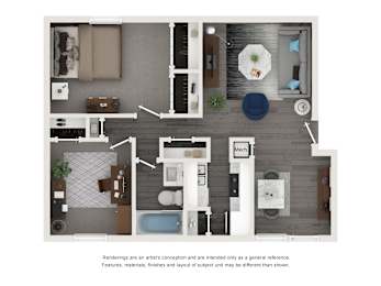 2 beds, 1 bath, 968 sqft, $1,488