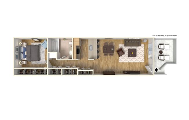 1 bed, 1 bath, 644 sqft, $2,265, Unit D240
