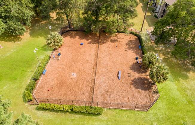 Aerial View of Dog Park at Reflections Apartment Homes in Gainesville, Florida, FL