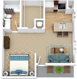 Studio, 1 bath, 450 sqft, $1,180