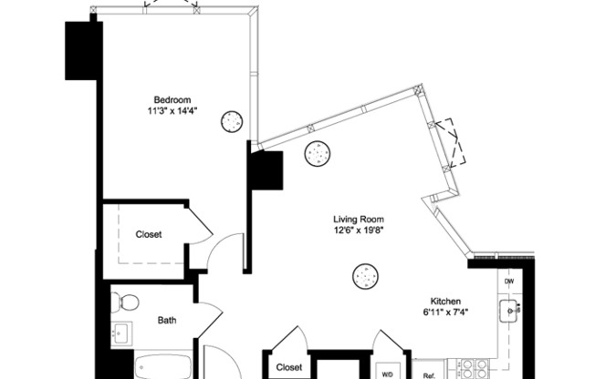 1 bed, 1 bath, 836 sqft, $7,120, Unit 5I