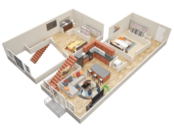 1 bed, 2 baths, 1,166 sqft, $2,916