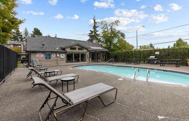 the swimming pool at our apartments