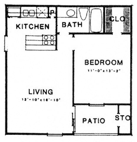 1 bed, 1 bath, 561 sqft, $785