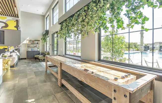 Slate at Fishers District Modern Villas and Townhomes in Fishers, Indiana Clubhouse Lounge with Games