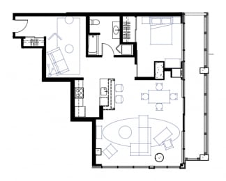 1 bed, 1 bath, 1,043 sqft, $2,701