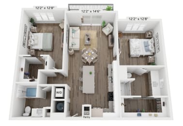 2 beds, 2 baths, 1,150 sqft, $2,896