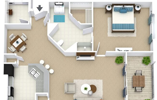 1 bed, 1 bath, 733 sqft, $1,371, Unit 22-306