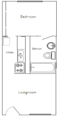 1 bed, 1 bath, 450 sqft, $995, Unit 279