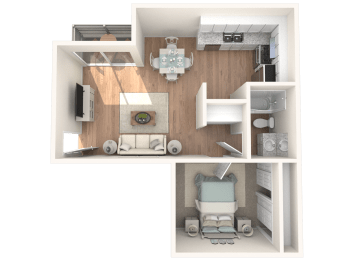 1 bed, 1 bath, 800 sqft, $1,834