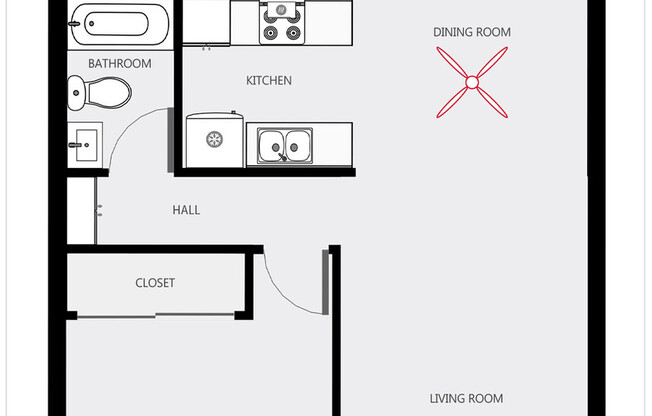 1 bed, 1 bath, 590 sqft, $1,945, Unit 013