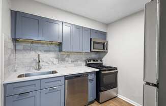 renovated kitchen with stainless steel appliances
