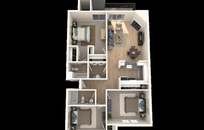 3 beds, 2 baths, 1,035 sqft, $2,450