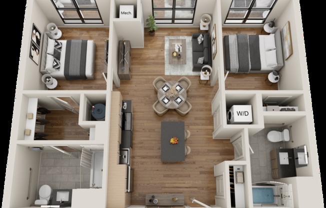 2 beds, 2 baths, 867 sqft, $2,660, Unit 531