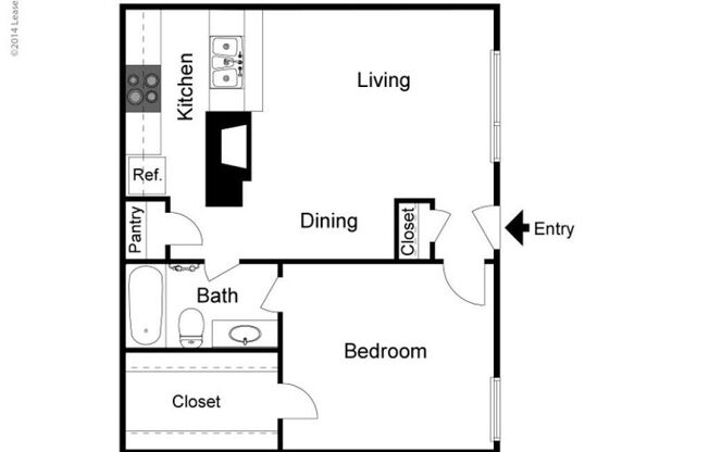 1 bed, 1 bath, 662 sqft, $1,165