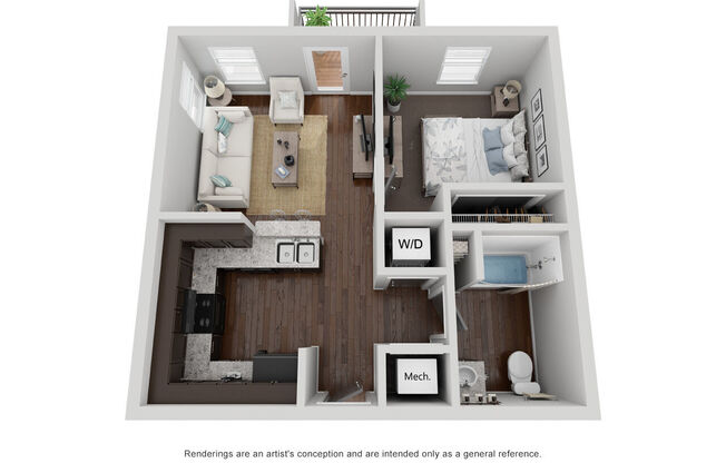 1 bed, 1 bath, 493 sqft, $1,429