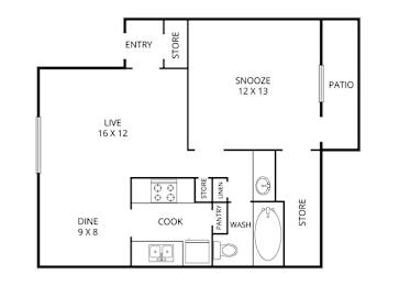 1 bed, 1 bath, 720 sqft, $979