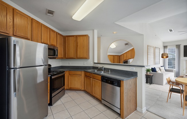 View of Cottonwood Ridgeview Kitchen and Living Room