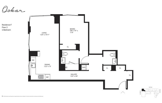 1 bed, 1.5 baths, 935 sqft, $5,775, Unit 2F