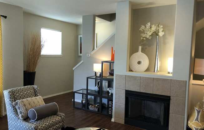 Fireplace in select apartments at Westview Heights Apartments, Portland, 97229