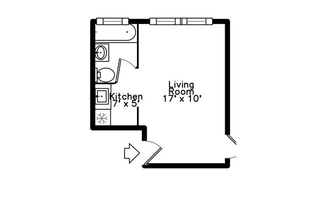 Studio, 1 bath, 226 sqft, $995, Unit 1016 1/2-12