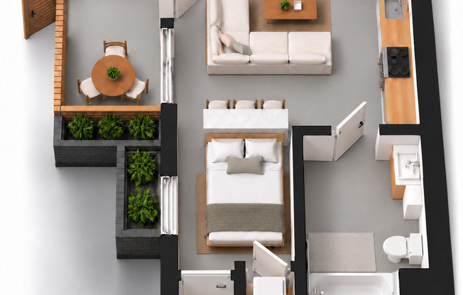 Studio, 1 bath, $2,395