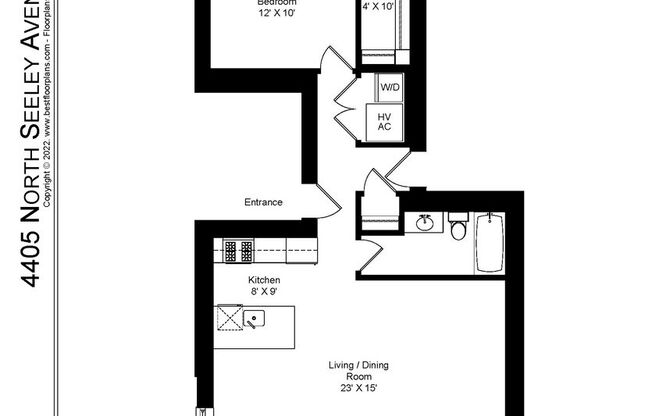 1 bed, 1 bath, 630 sqft, $2,650, Unit 4405-2F