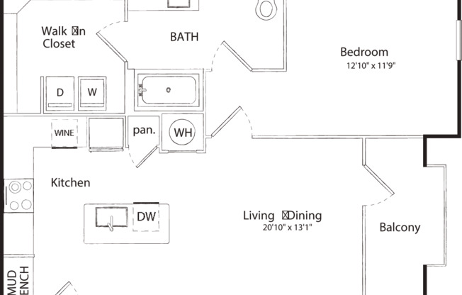 1 bed, 1 bath, 753 sqft, $1,805