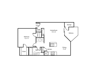 1 bed, 1 bath, 669 sqft, $1,126